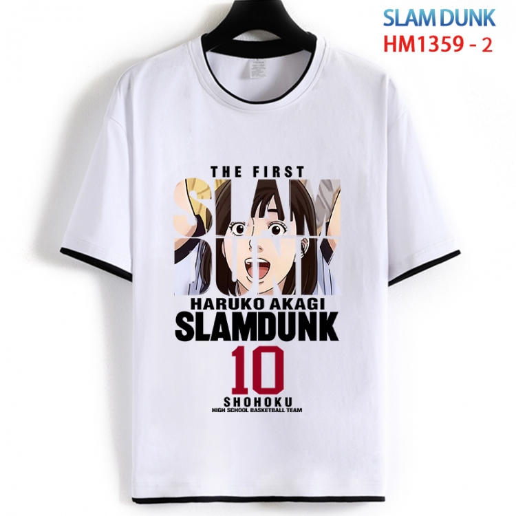 Slam Dunk Cotton crew neck black and white trim short-sleeved T-shirt from S to 4XL HM 1359 2