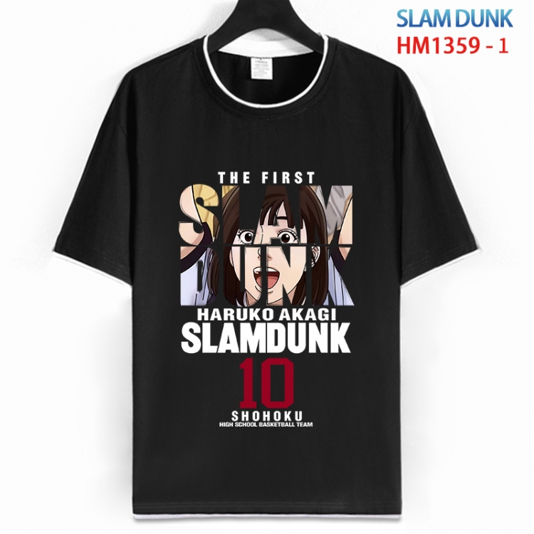 Slam Dunk Cotton crew neck black and white trim short-sleeved T-shirt from S to 4XL HM 1359 1