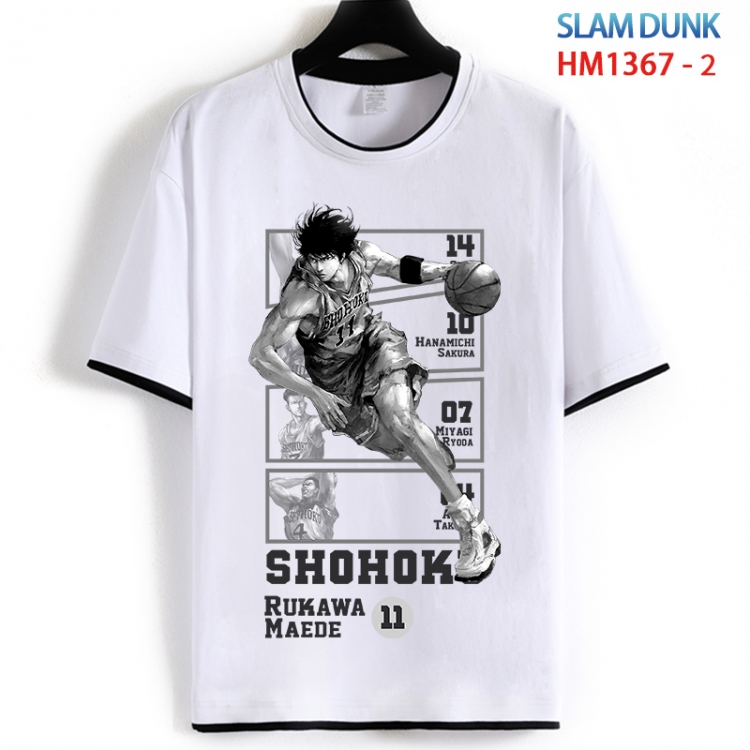 Slam Dunk Cotton crew neck black and white trim short-sleeved T-shirt from S to 4XL  HM 1367 2