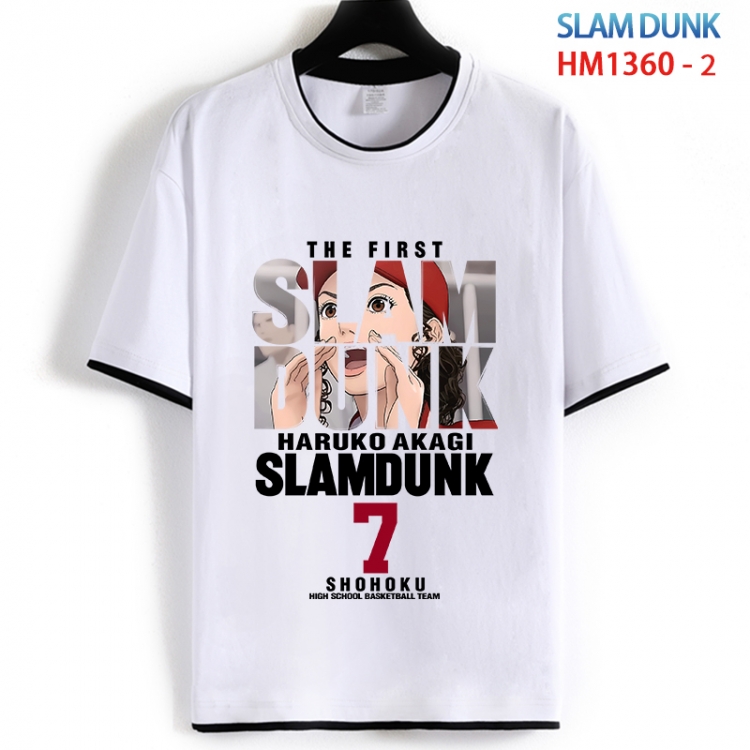 Slam Dunk Cotton crew neck black and white trim short-sleeved T-shirt from S to 4XL  HM 1360 2