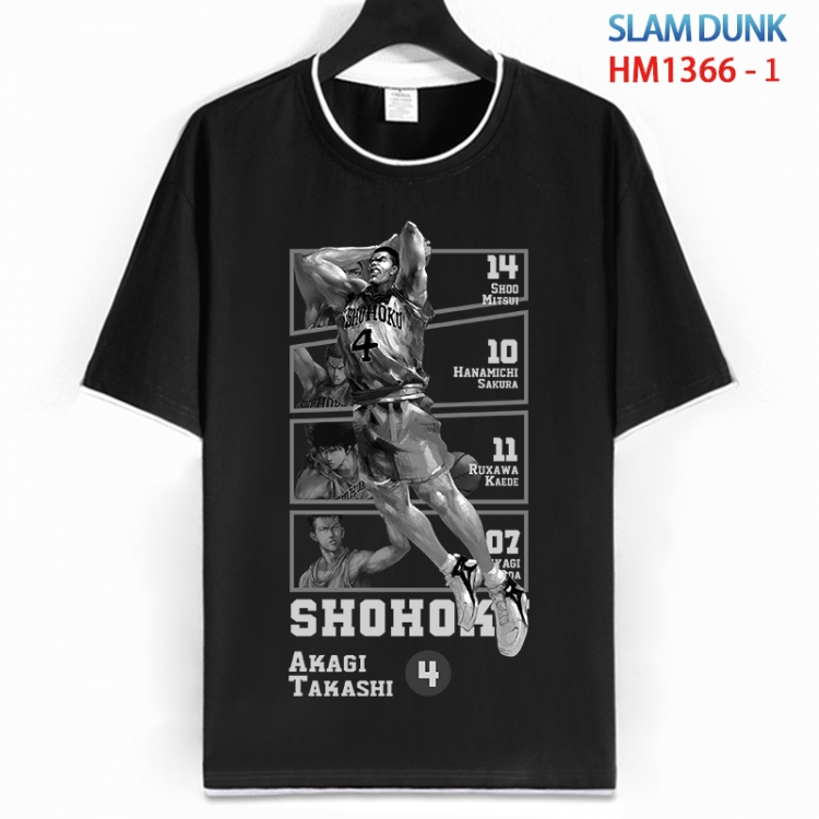 Slam Dunk Cotton crew neck black and white trim short-sleeved T-shirt from S to 4XL HM 1366 1