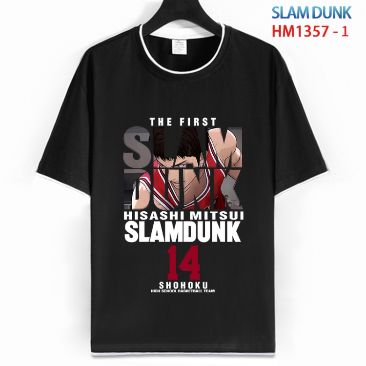Slam Dunk Cotton crew neck black and white trim short-sleeved T-shirt from S to 4XL  HM 1357 1