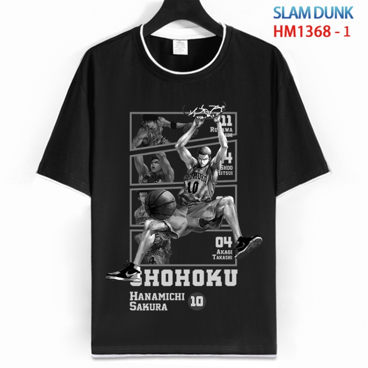 Slam Dunk Cotton crew neck black and white trim short-sleeved T-shirt from S to 4XL HM 1368 1