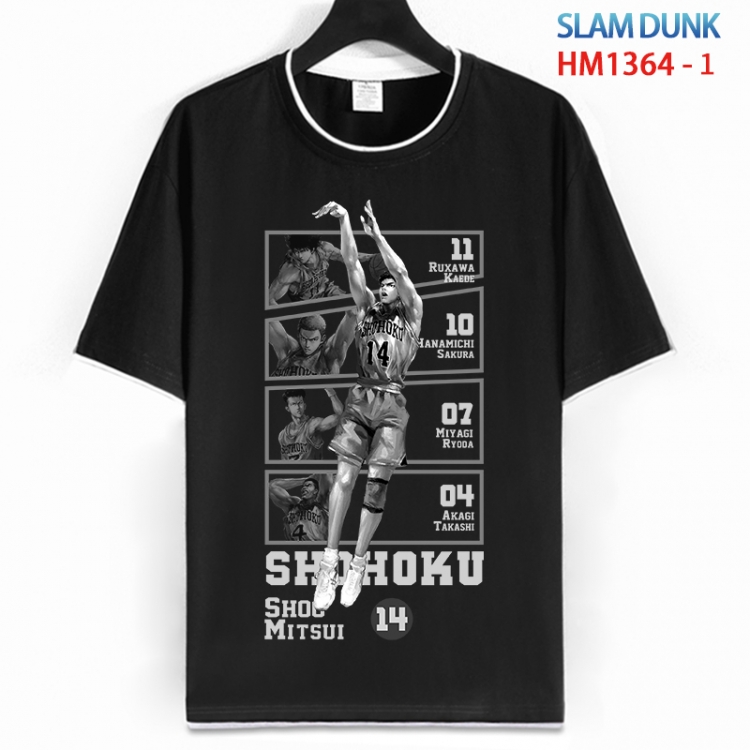 Slam Dunk Cotton crew neck black and white trim short-sleeved T-shirt from S to 4XL  HM 1364 1