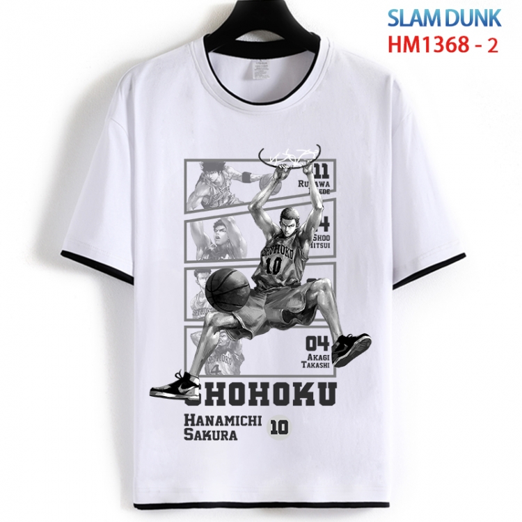 Slam Dunk Cotton crew neck black and white trim short-sleeved T-shirt from S to 4XL HM 1368 2