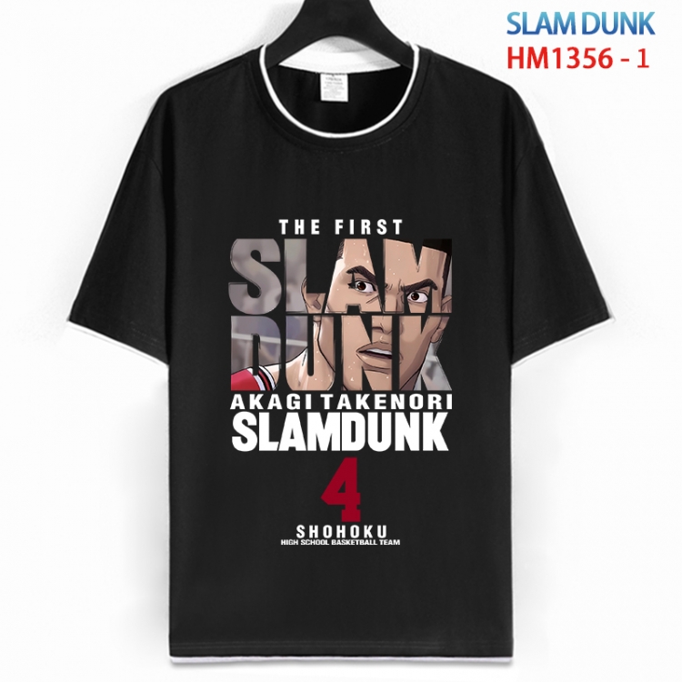 Slam Dunk Cotton crew neck black and white trim short-sleeved T-shirt from S to 4XL  HM 1356 1