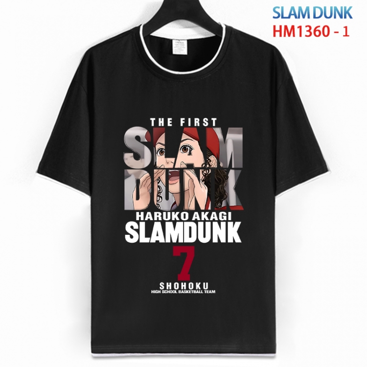 Slam Dunk Cotton crew neck black and white trim short-sleeved T-shirt from S to 4XL  HM 1360 1