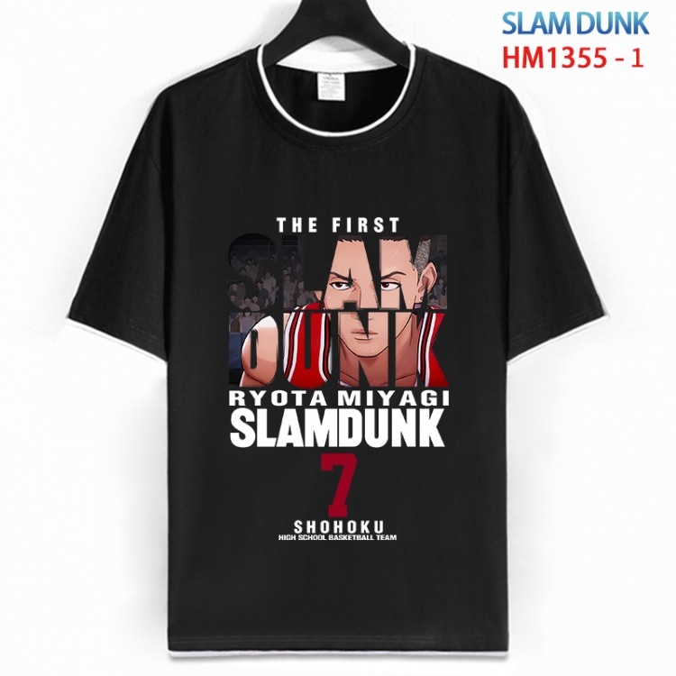 Slam Dunk Cotton crew neck black and white trim short-sleeved T-shirt from S to 4XL HM 1355 1