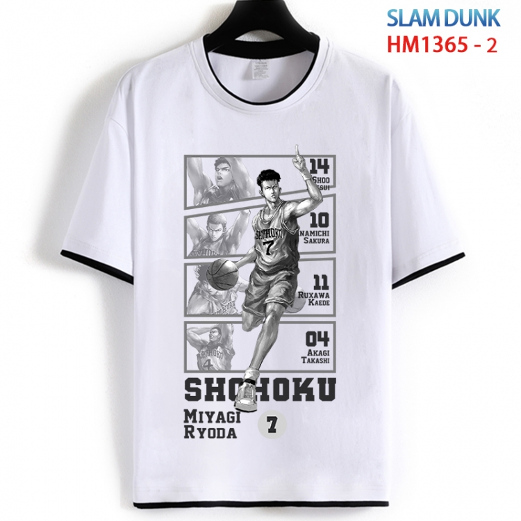 Slam Dunk Cotton crew neck black and white trim short-sleeved T-shirt from S to 4XL HM 1365 2
