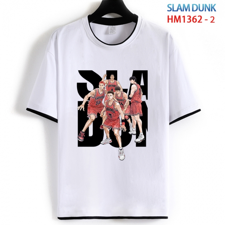 Slam Dunk Cotton crew neck black and white trim short-sleeved T-shirt from S to 4XL HM 1362 2