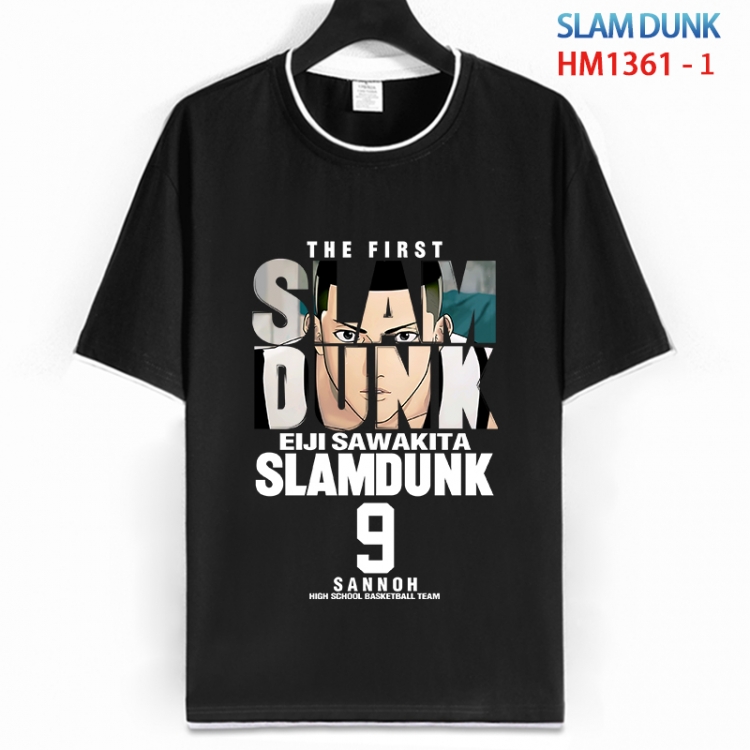 Slam Dunk Cotton crew neck black and white trim short-sleeved T-shirt from S to 4XL HM 1361 1