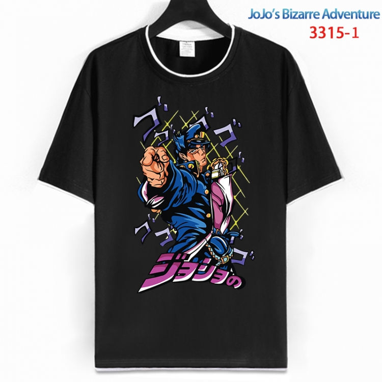 JoJos Bizarre Adventure Cotton crew neck black and white trim short-sleeved T-shirt from S to 4XL HM-3315-1
