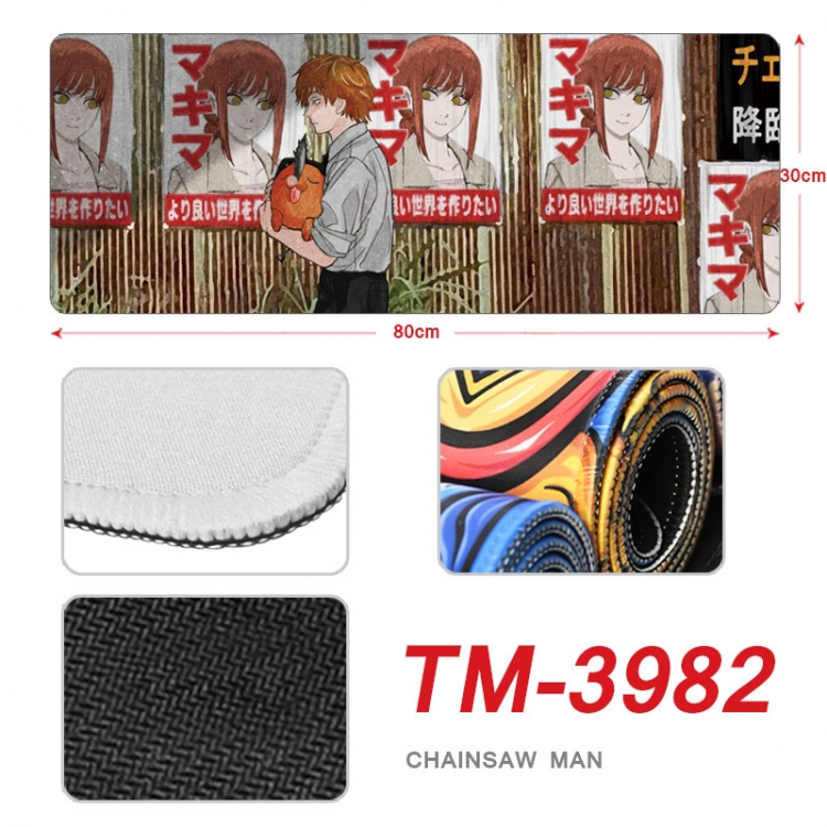 Chainsaw man Anime peripheral new lock edge mouse pad 80X30cm  TM-3982