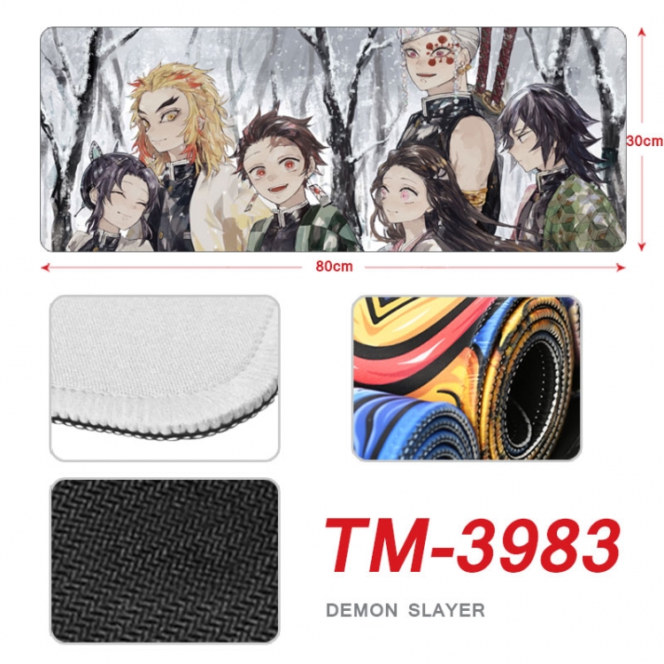 Demon Slayer Kimets Anime peripheral new lock edge mouse pad 80X30cm  TM-3983