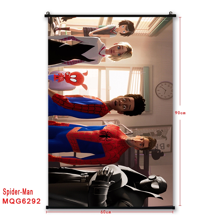 Spiderman Anime black Plastic rod Cloth painting Wall Scroll 60X90CM  MQG-6292