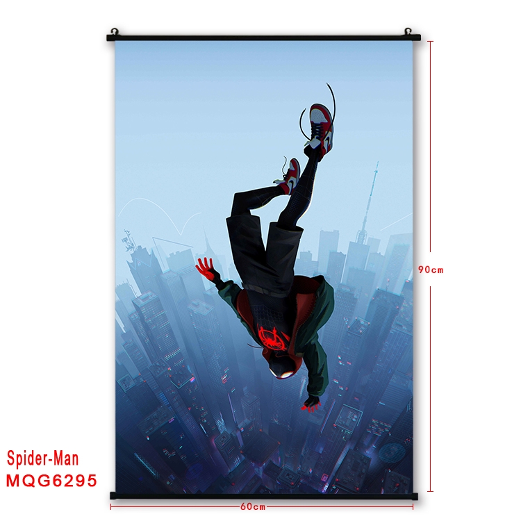Spiderman Anime black Plastic rod Cloth painting Wall Scroll 60X90CM  MQG-6295