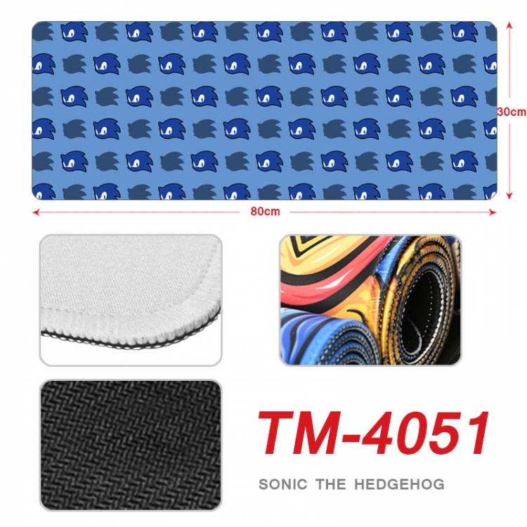 Sonic The Hedgehog Anime peripheral new lock edge mouse pad 80X30cm  TM-4051