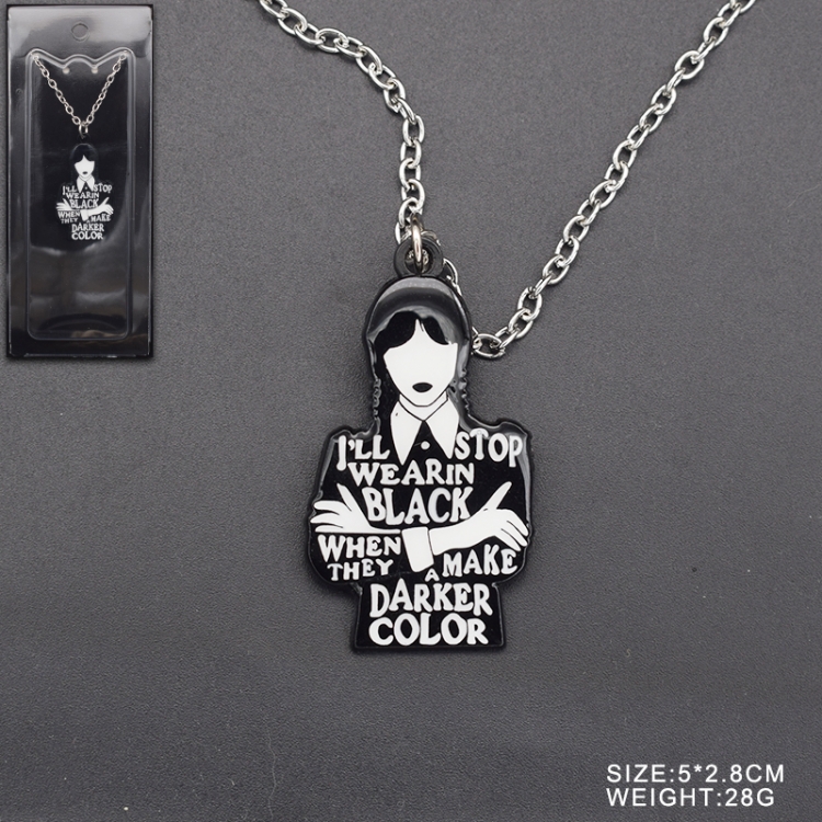 Wednesday Anime Metal Necklace Pendant Pendant