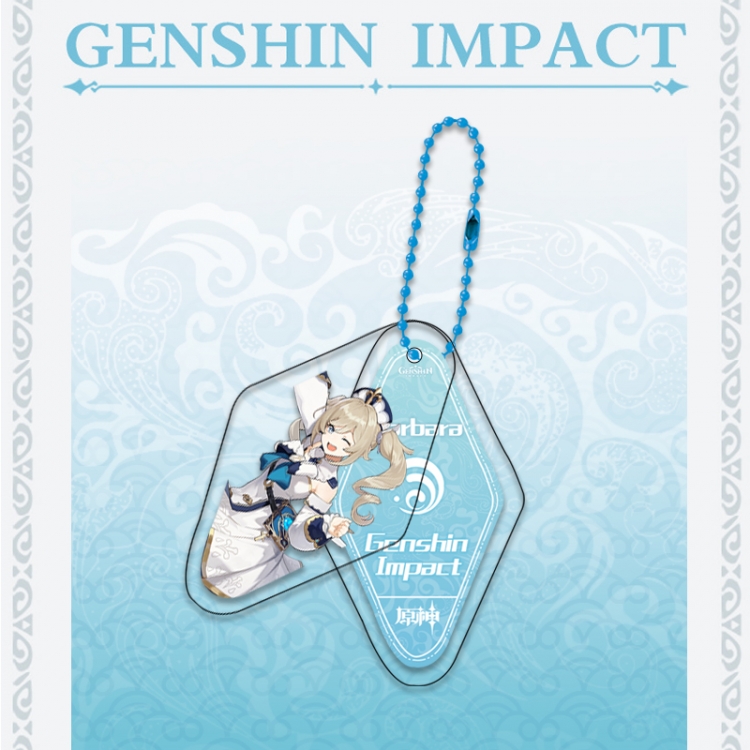 Genshin Impact Double piece transparent acrylic pendant  Key Chain OPP packaging price for 5 pcs