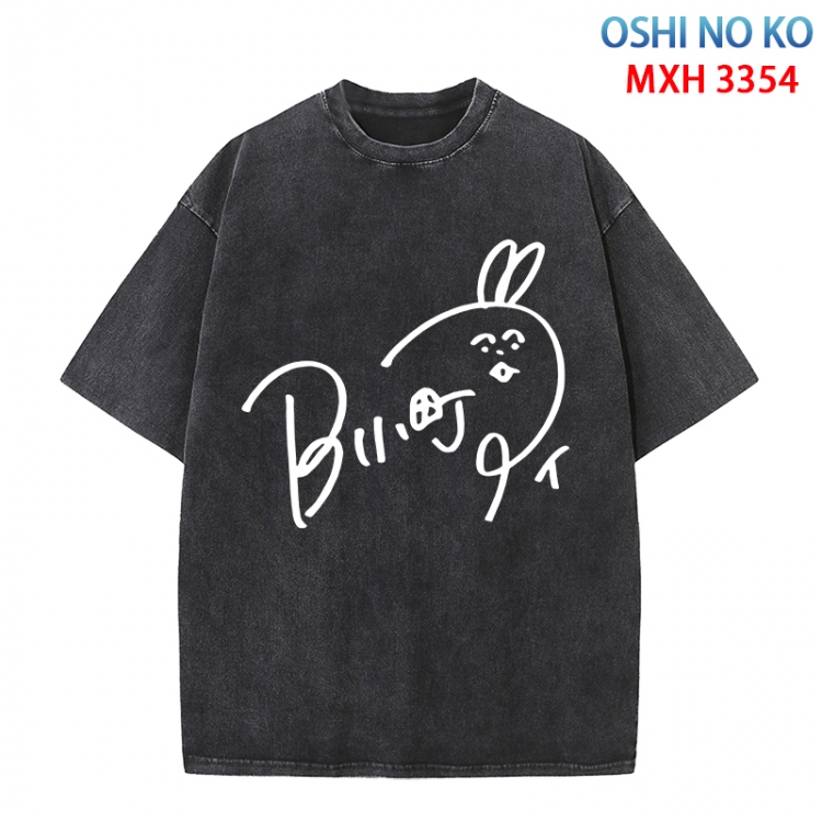 Oshi no ko Anime peripheral pure cotton washed and worn T-shirt from S to 4XL MXH-3354