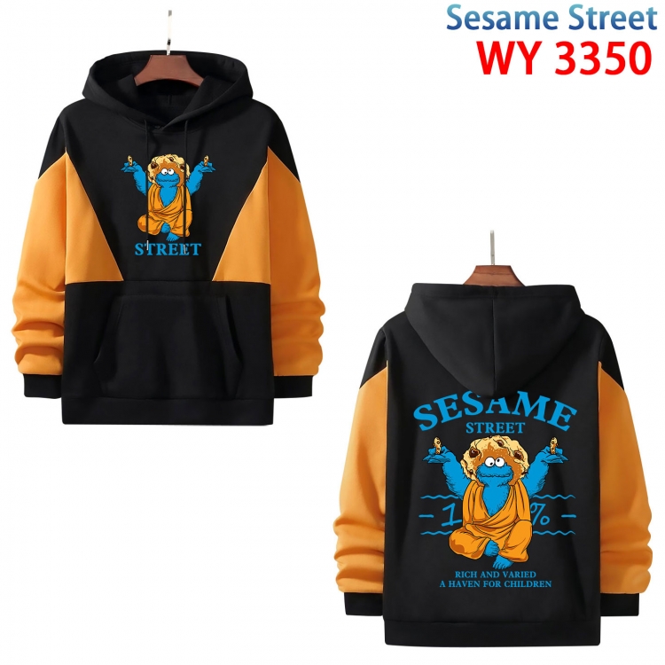 Sesame Stree Anime color contrast patch pocket sweater from XS to 4XL WY-3350-3