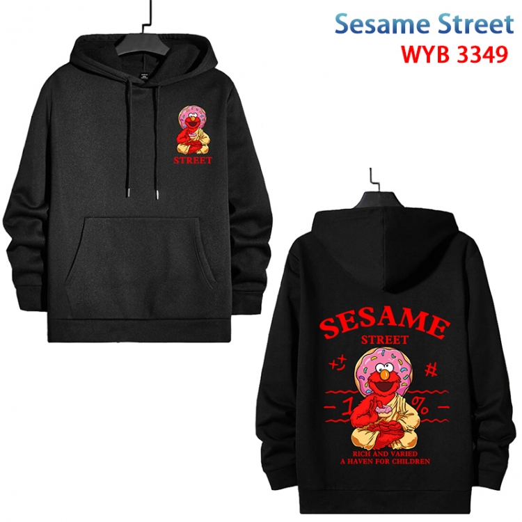 Sesame Stree Anime color contrast patch pocket sweater from XS to 4XL WYB-3349-3