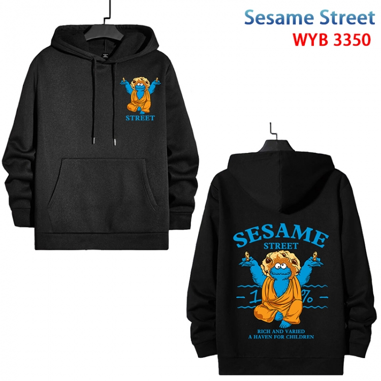 Sesame Stree Anime color contrast patch pocket sweater from XS to 4XL WYB-3350-3