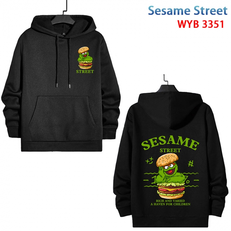 Sesame Stree Anime color contrast patch pocket sweater from XS to 4XL WYB-3351-3