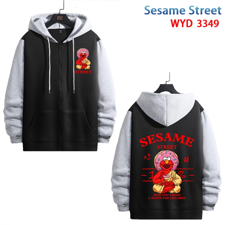 Sesame Stree Anime cotton zipper patch pocket sweater from S to 3XL WYD-3349-3
