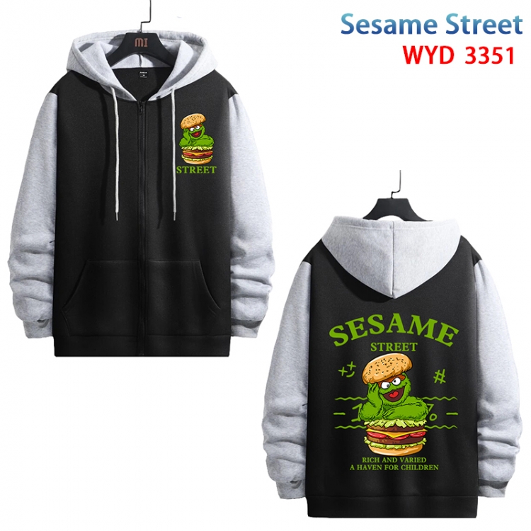 Sesame Stree Anime cotton zipper patch pocket sweater from S to 3XL WYD-3351-3