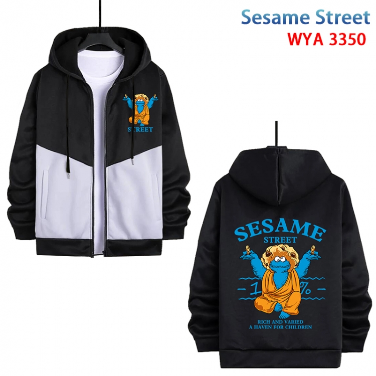 Sesame Stree Anime cotton zipper patch pocket sweater from S to 3XL  WYA-3350-3