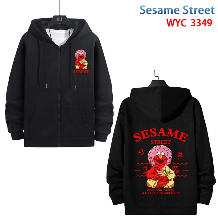 Sesame Stree Anime cotton zipper patch pocket sweater from S to 3XL WYC-3349-3