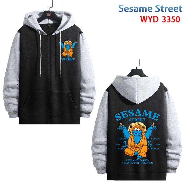 Sesame Stree Anime cotton zipper patch pocket sweater from S to 3XL  WYD-3350-3