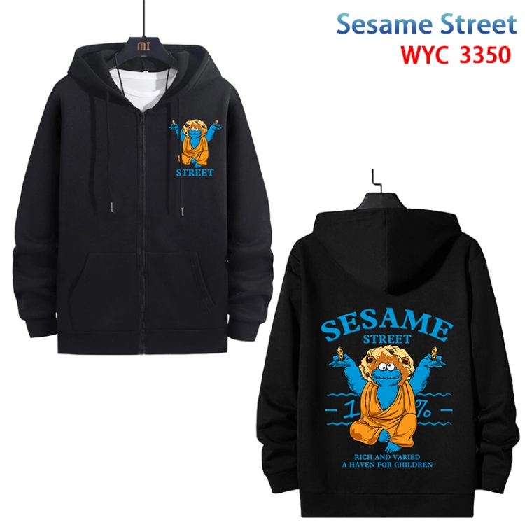 Sesame Stree Anime cotton zipper patch pocket sweater from S to 3XL WYC-3350-3