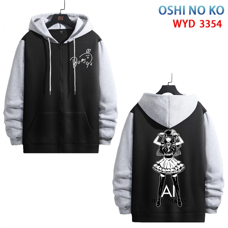Oshi no ko Anime cotton zipper patch pocket sweater from S to 3XL WYD-3354-3