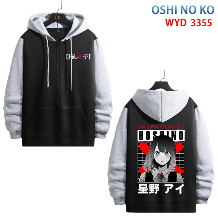 Oshi no ko Anime cotton zipper patch pocket sweater from S to 3XL WYD-3355-3