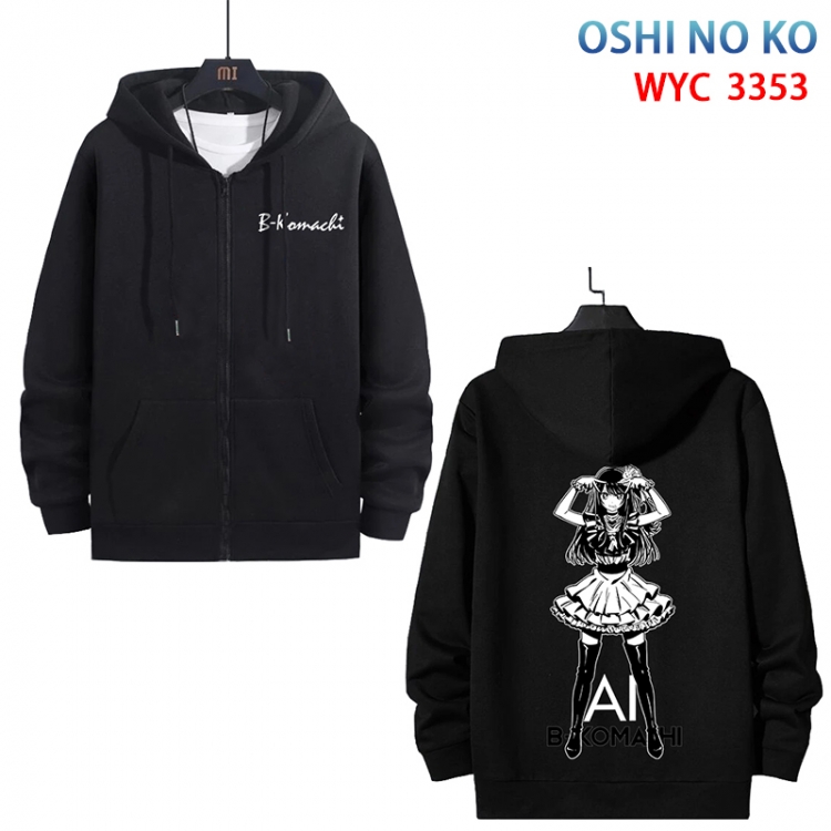 Oshi no ko Anime cotton zipper patch pocket sweater from S to 3XL WYC-3353-3