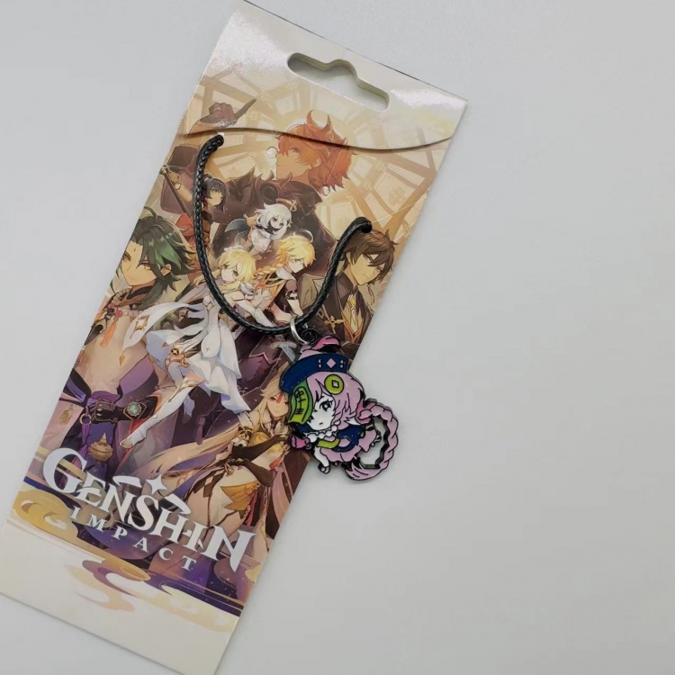 Genshin Impact Anime Surrounding Leather Rope Necklace Pendant price for 5 pcs