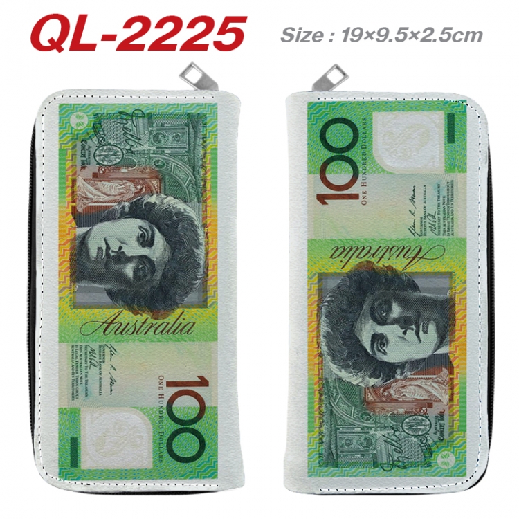 paper money perimeter long zipper wallet 19.5x9.5x2.5cm QL-2225