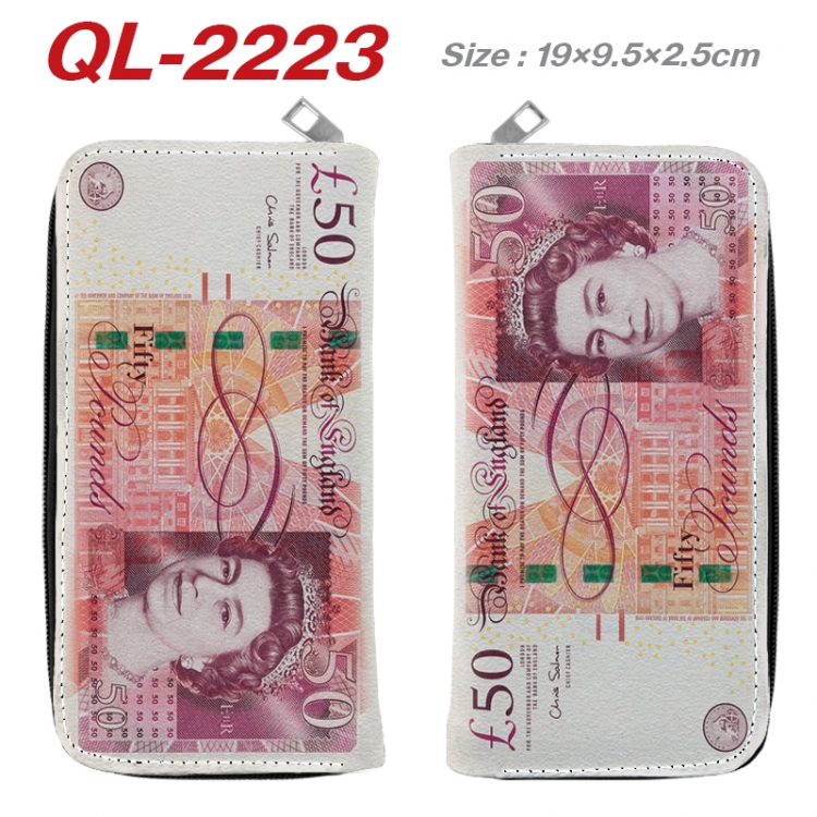 paper money perimeter long zipper wallet 19.5x9.5x2.5cm QL-2223