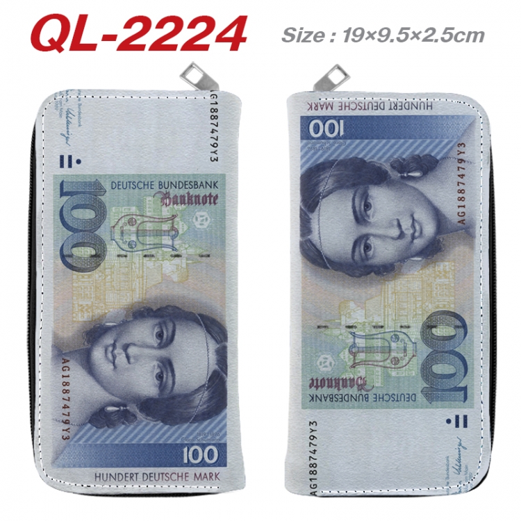 paper money perimeter long zipper wallet 19.5x9.5x2.5cm QL-2224