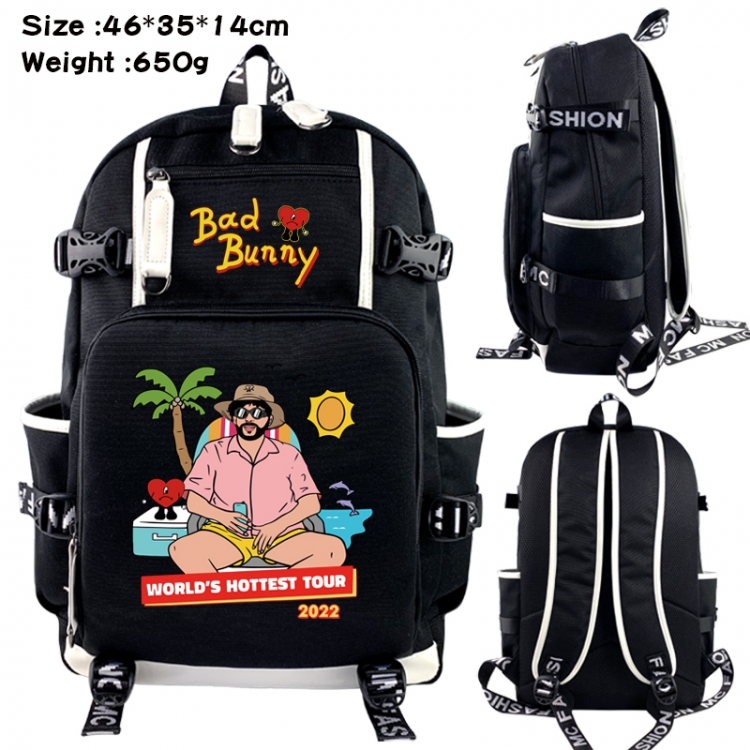 bad bunny Data USB backpack Cartoon printed student backpack 46X35X14CM 650G