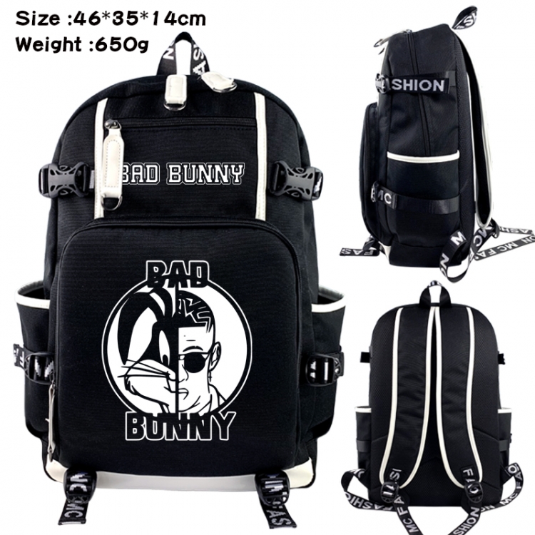 bad bunny Data USB backpack Cartoon printed student backpack 46X35X14CM 650G