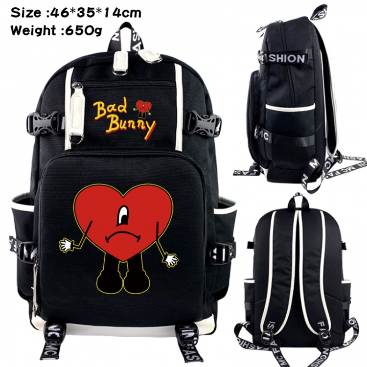 bad bunny Data USB backpack Cartoon printed student backpack 46X35X14CM 650G