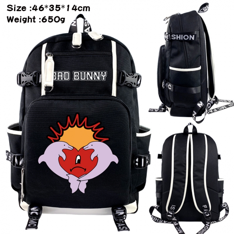 bad bunny Data USB backpack Cartoon printed student backpack 46X35X14CM 650G