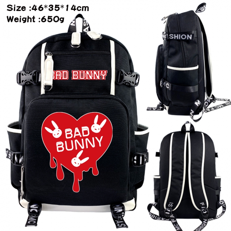 bad bunny Data USB backpack Cartoon printed student backpack 46X35X14CM 650G