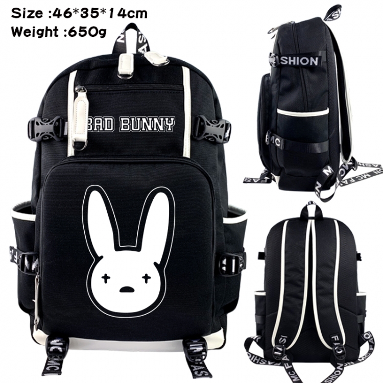 bad bunny Data USB backpack Cartoon printed student backpack 46X35X14CM 650G