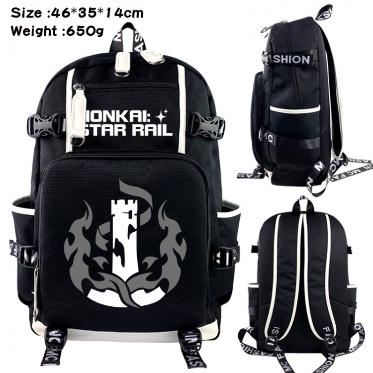 Honkai: Star Data USB backpack Cartoon printed student backpack 46X35X14CM