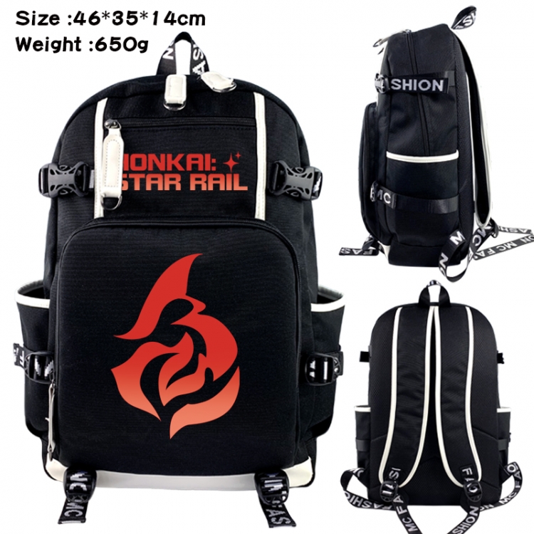 Honkai: Star Data USB backpack Cartoon printed student backpack 46X35X14CM