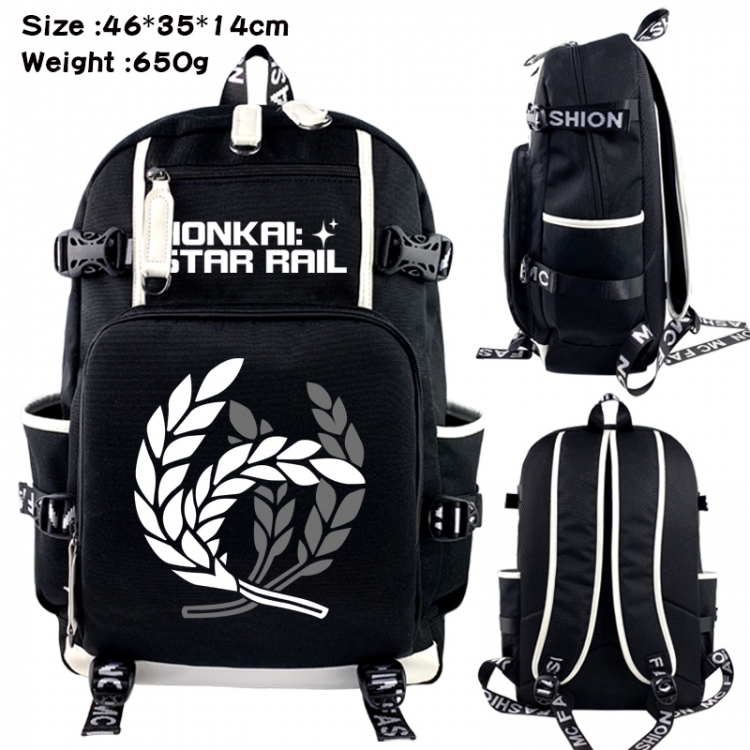 Honkai: Star Data USB backpack Cartoon printed student backpack 46X35X14CM